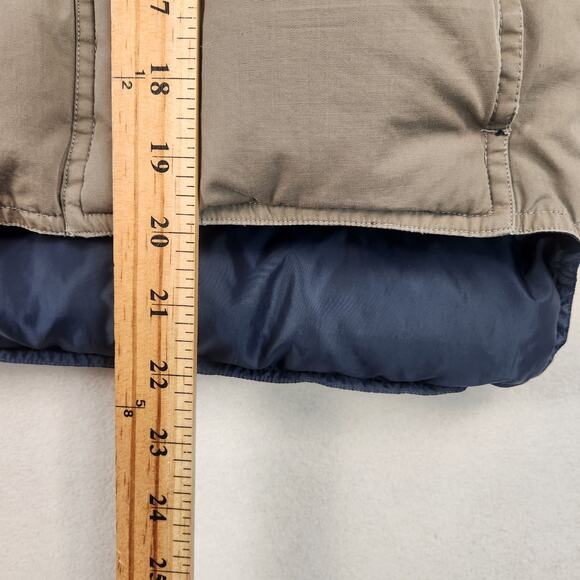 Swan Brand Puffer Vest Mens M Tan Zip Snap Big Collar Grey Duck Down VTG 70’s - Picture 11 of 16